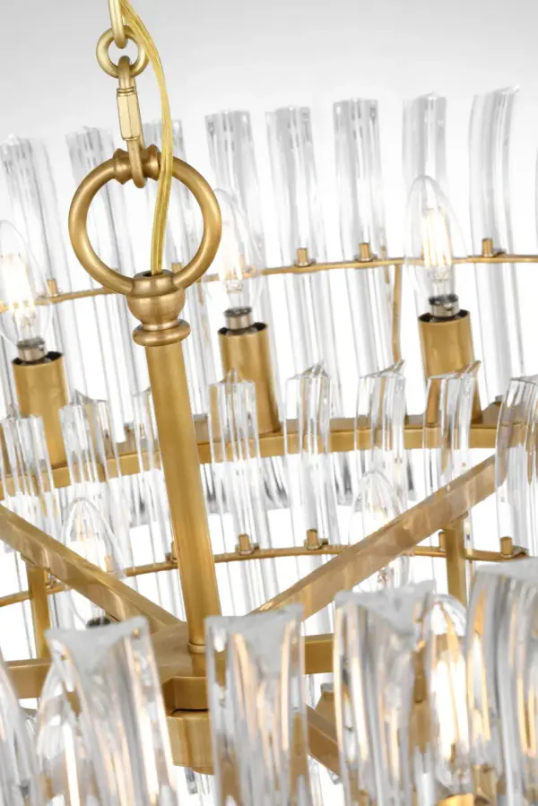 Rhine 34" Three Tier Chandelier in Hand-Rubbed Antique Brass with Crystal - Image 10