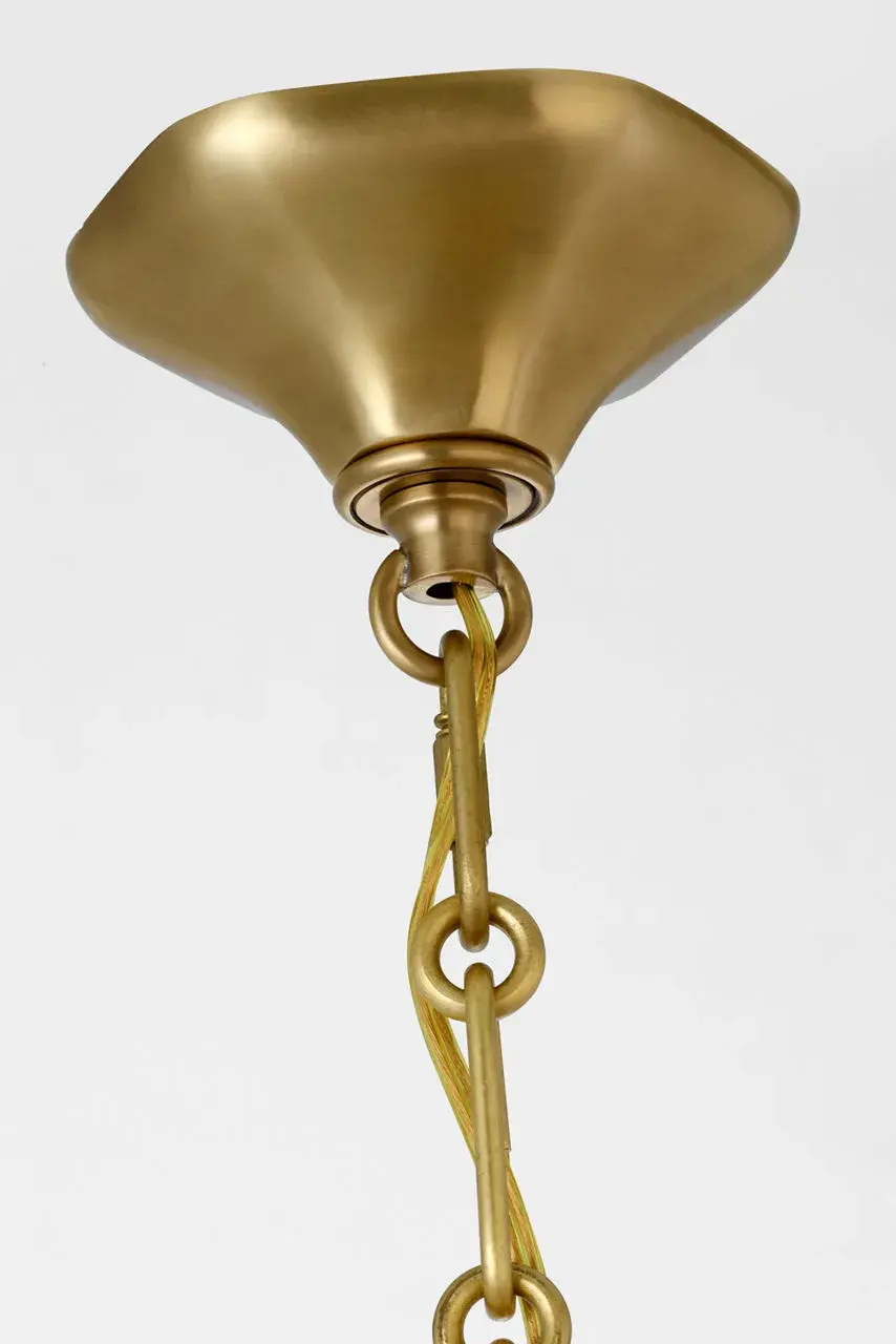 Rhine 12" Pendant in Hand-Rubbed Antique Brass with Crystal - Image 3