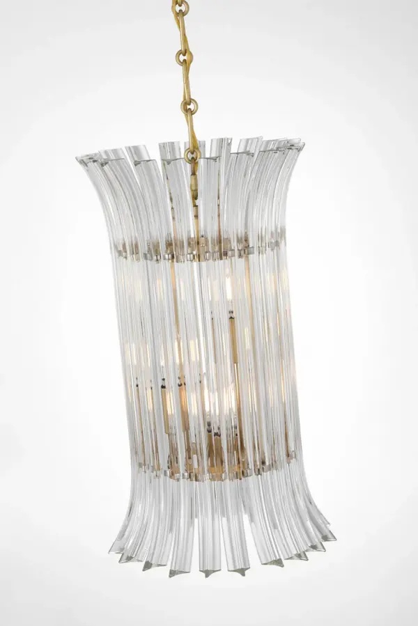 Rhine 12" Pendant in Hand-Rubbed Antique Brass with Crystal - Image 4
