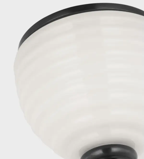 Brisa 13" Uplight Pendant in Bronze with White Strie Glass - Image 3
