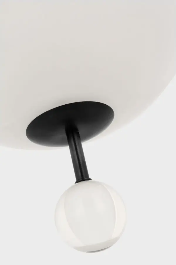 Brisa 13" Uplight Pendant in Bronze with White Strie Glass - Image 4