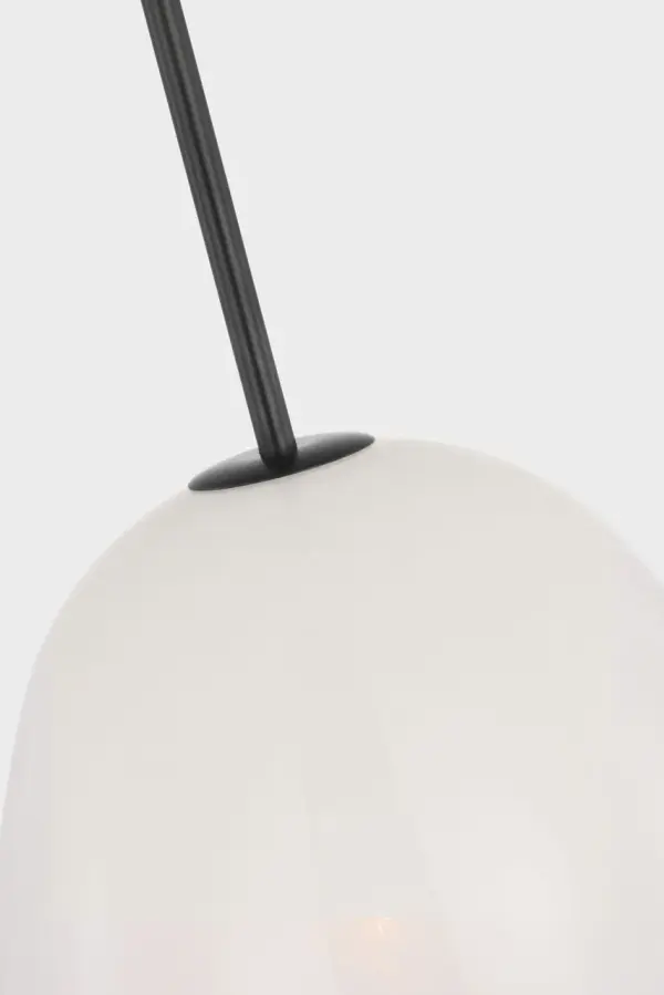 Brisa 13" Pendant in Bronze with White Strie Glass - Image 3