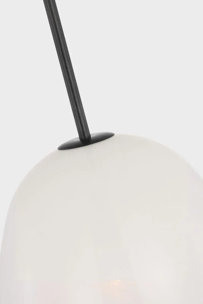 Brisa 13" Pendant in Bronze with White Strie Glass - Image 3