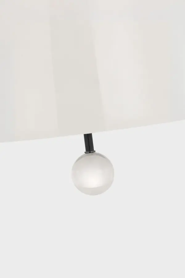 Brisa 13" Pendant in Bronze with White Strie Glass - Image 4