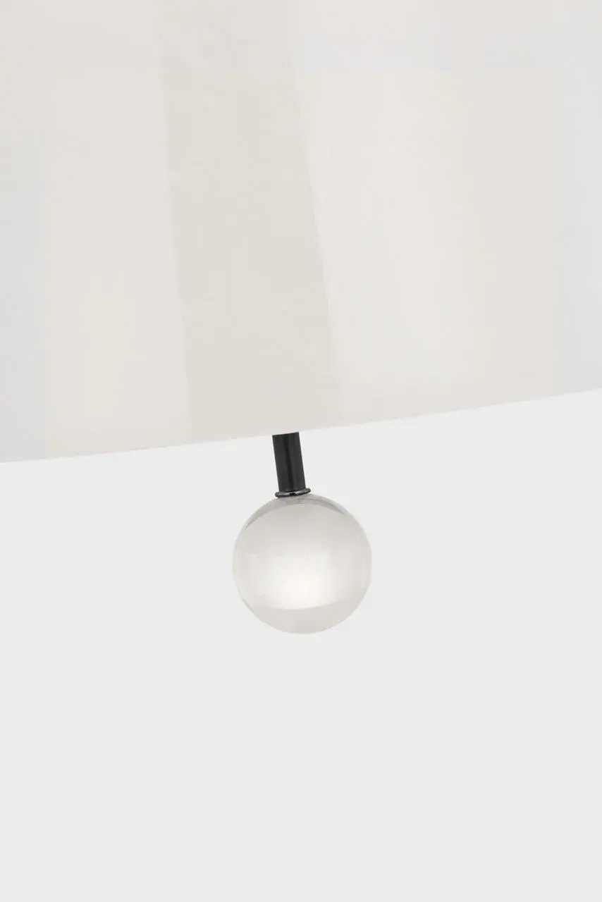 Brisa 13" Pendant in Bronze with White Strie Glass - Image 4