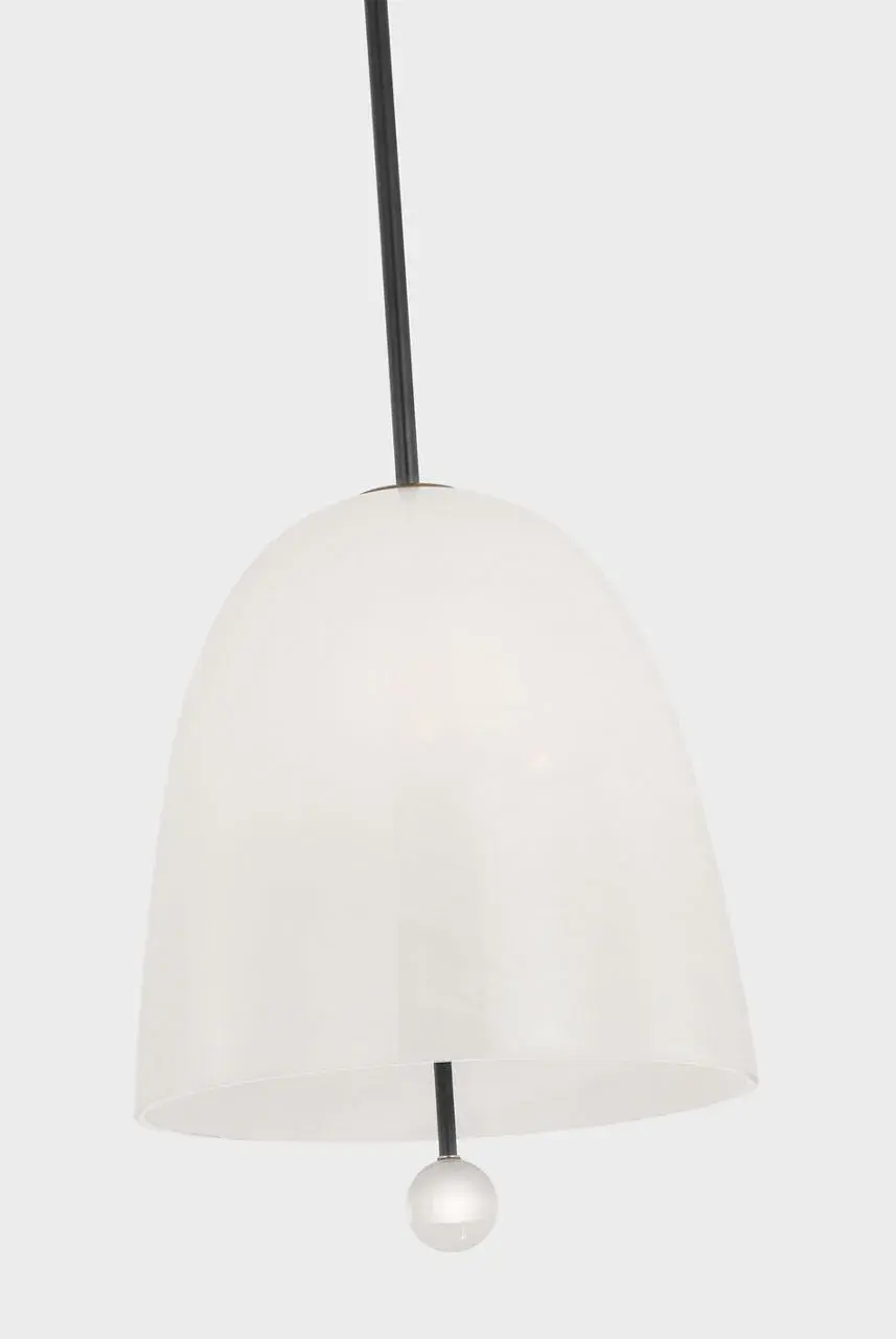 Brisa 13" Pendant in Bronze with White Strie Glass - Image 5
