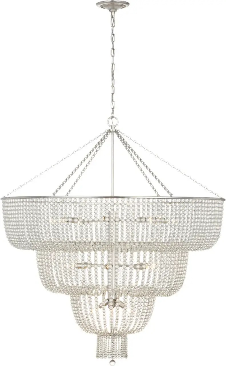 Jacqueline 46" Basket Chandelier in Burnished Silver Leaf - Image 1