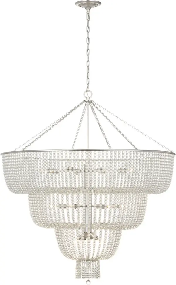 Jacqueline 46" Basket Chandelier in Burnished Silver Leaf - Image 3
