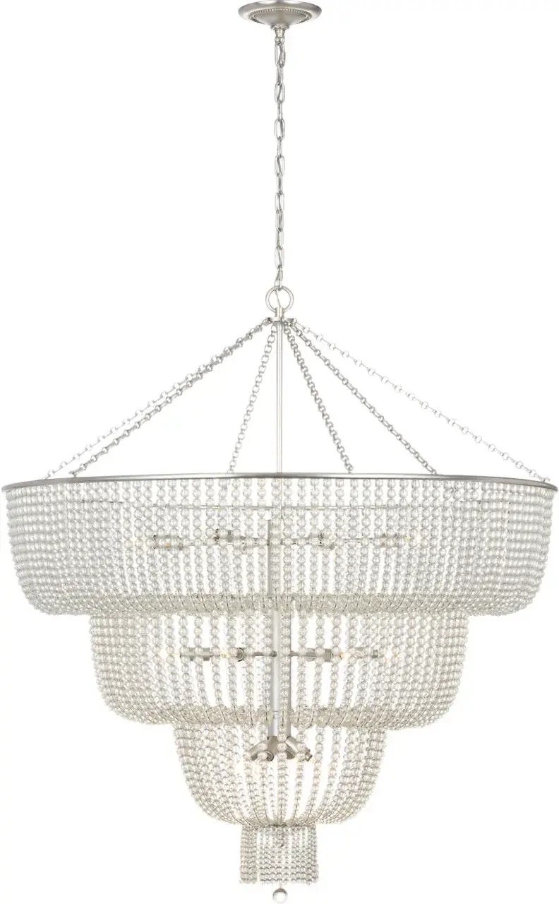 Jacqueline 46" Basket Chandelier in Burnished Silver Leaf - Image 3