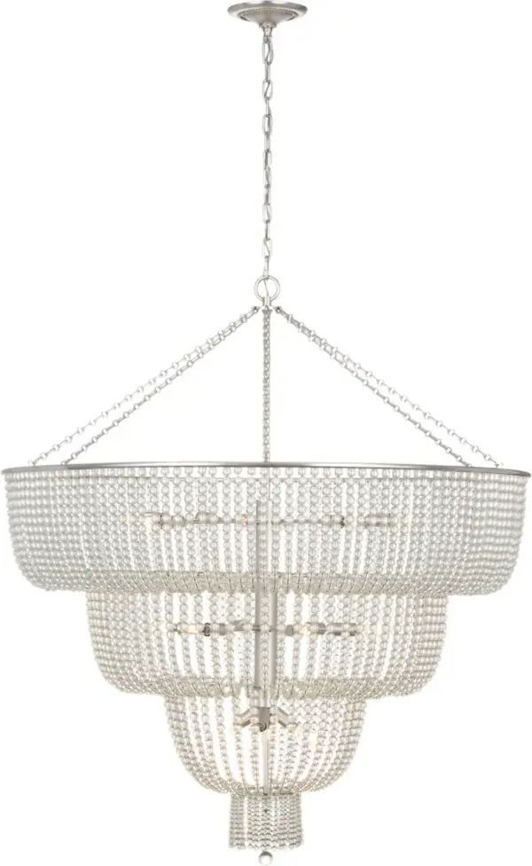 Jacqueline 46" Basket Chandelier in Burnished Silver Leaf - Image 4