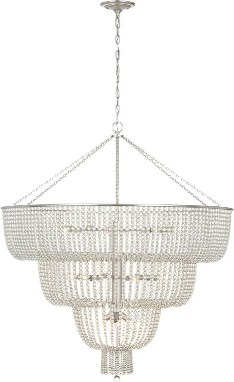 Jacqueline 46" Basket Chandelier in Burnished Silver Leaf - Image 4