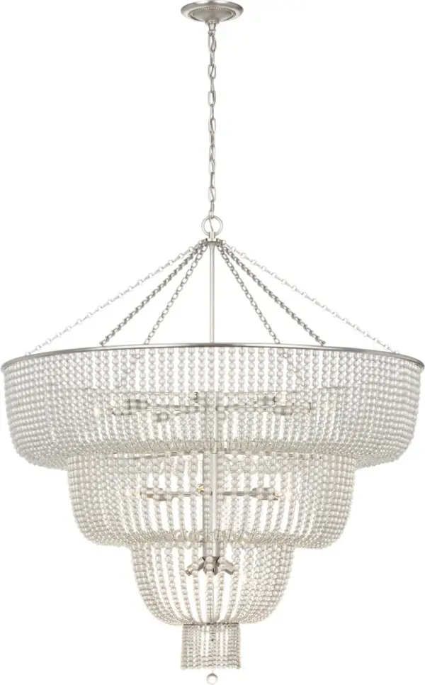 Jacqueline 46" Basket Chandelier in Burnished Silver Leaf - Image 6