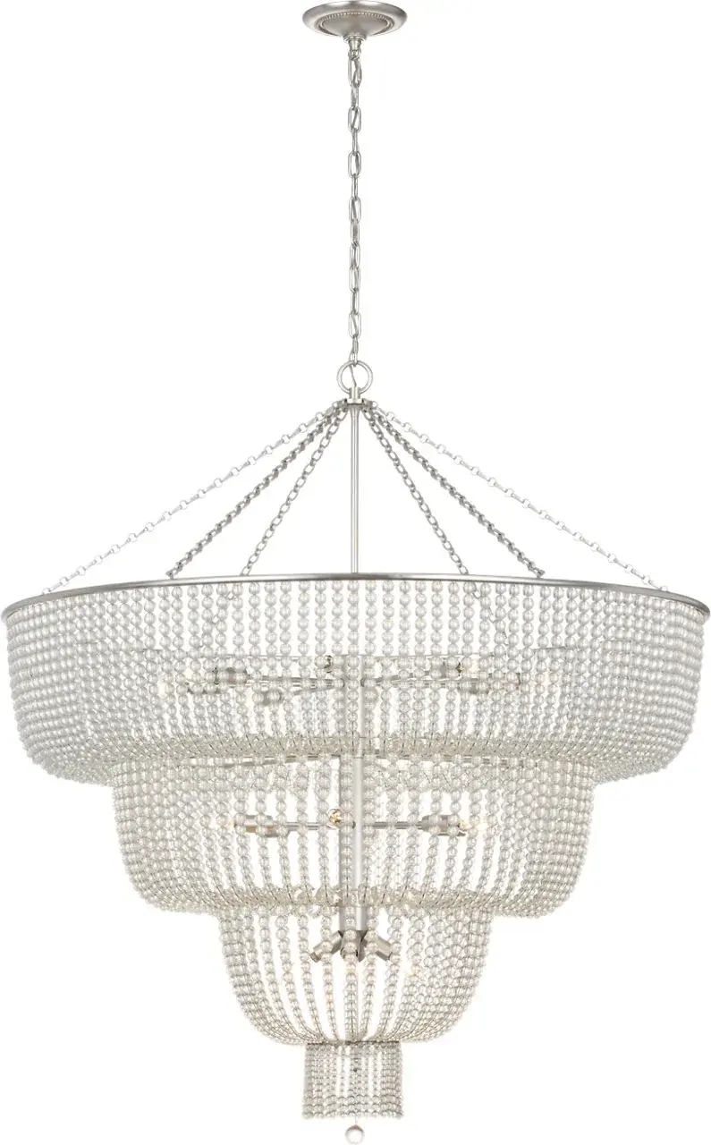 Jacqueline 46" Basket Chandelier in Burnished Silver Leaf - Image 6