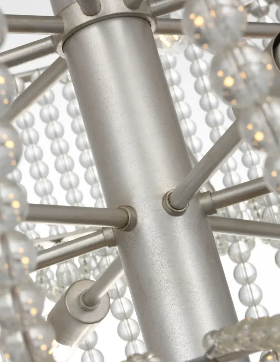 Jacqueline 46" Basket Chandelier in Burnished Silver Leaf - Image 8