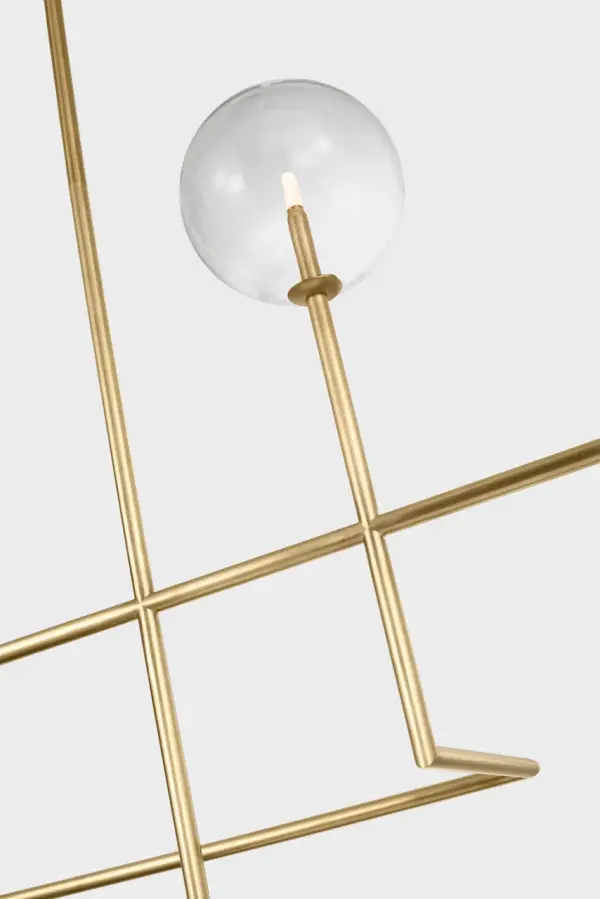 Linnea 57" Chandelier in Hand-Rubbed Antique Brass with Clear Glass - Image 3