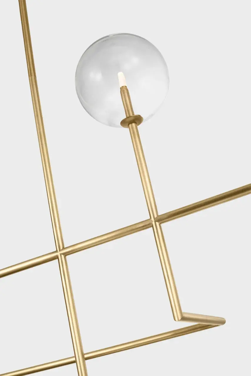 Linnea 57" Chandelier in Hand-Rubbed Antique Brass with Clear Glass - Image 3