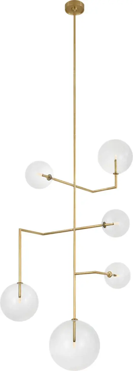 Linnea 26" Entry Chandelier in Hand-Rubbed Antique Brass with Clear Glass - Image 1