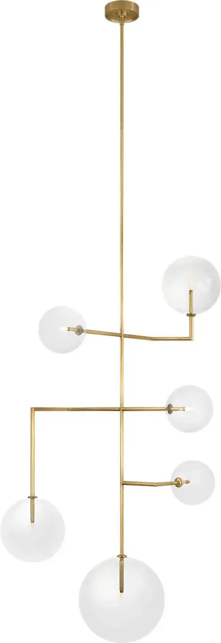 Linnea 26" Entry Chandelier in Hand-Rubbed Antique Brass with Clear Glass - Image 2