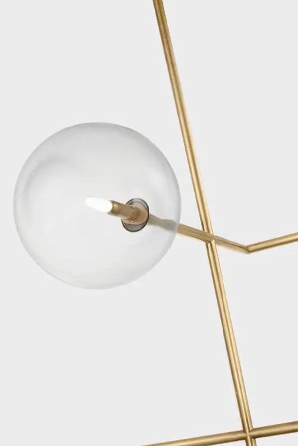 Linnea 26" Entry Chandelier in Hand-Rubbed Antique Brass with Clear Glass - Image 3