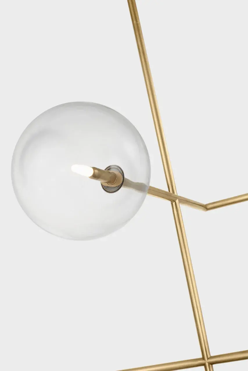 Linnea 26" Entry Chandelier in Hand-Rubbed Antique Brass with Clear Glass - Image 3
