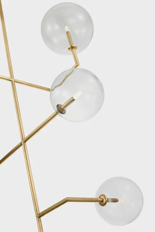 Linnea 26" Entry Chandelier in Hand-Rubbed Antique Brass with Clear Glass - Image 4