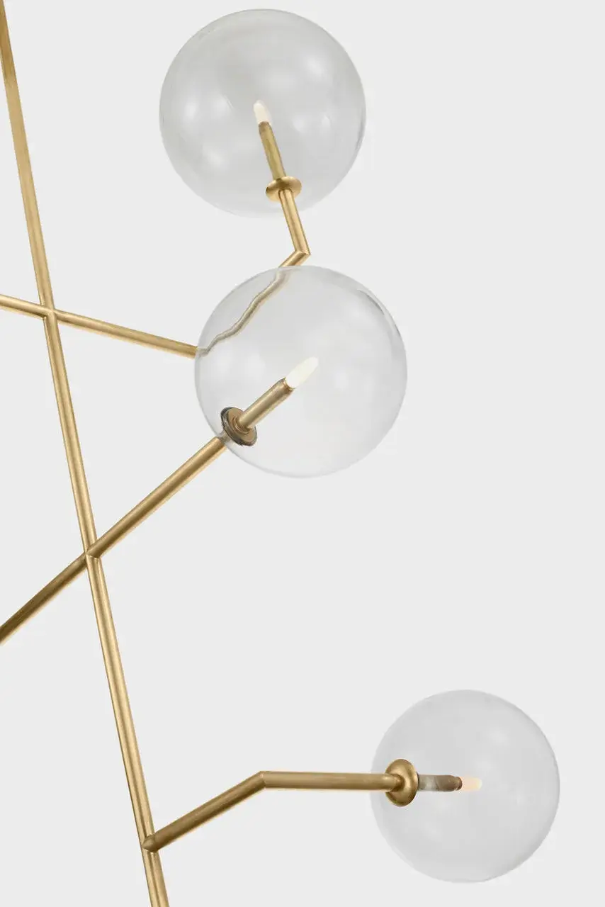 Linnea 26" Entry Chandelier in Hand-Rubbed Antique Brass with Clear Glass - Image 4