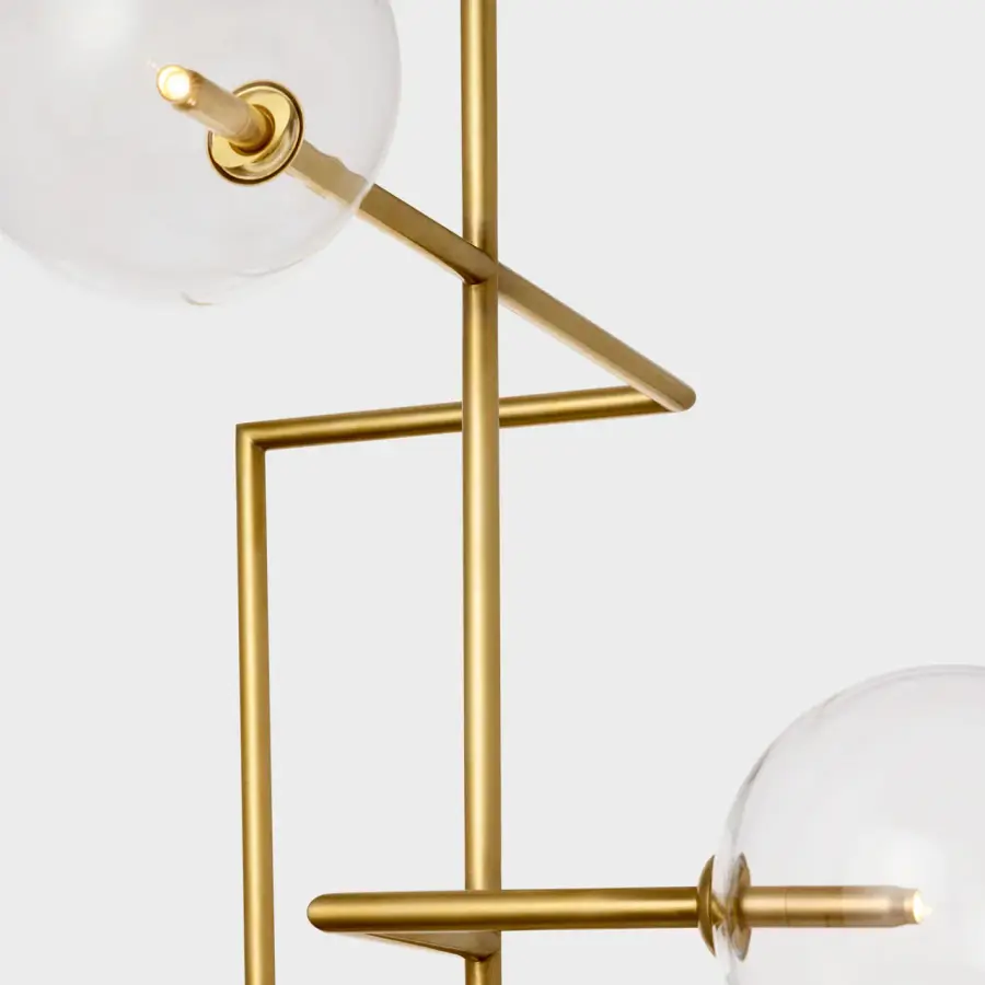 Linnea 26" Entry Chandelier in Hand-Rubbed Antique Brass with Clear Glass - Image 6