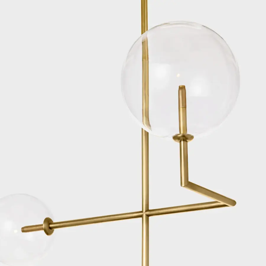 Linnea 26" Entry Chandelier in Hand-Rubbed Antique Brass with Clear Glass - Image 7