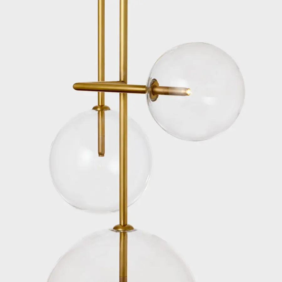Linnea 26" Entry Chandelier in Hand-Rubbed Antique Brass with Clear Glass - Image 8
