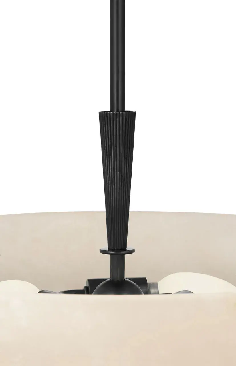 Pascal 19" Bowl Pendant in Bronze with Alabaster - Image 5