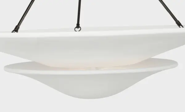 Mollino 40" Chandelier in Bronze with Plaster White Shade - Image 4