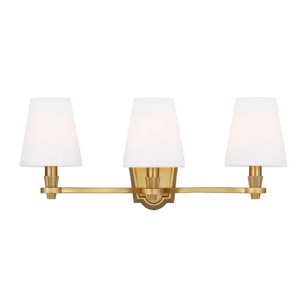 Paisley Three Light Vanity in Burnished Brass