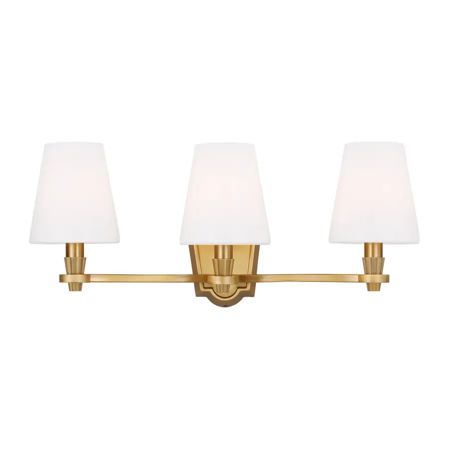 Paisley Three Light Vanity in Burnished Brass