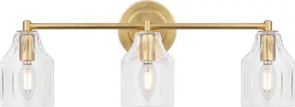 The Augusta 22" vanity light transforms bathroom lighting into a sculptural statement with richly textured blown glass and stepped backplate detailing. Designed by Alexa Hampton, it balances historical bell jar charm with contemporary clarity.