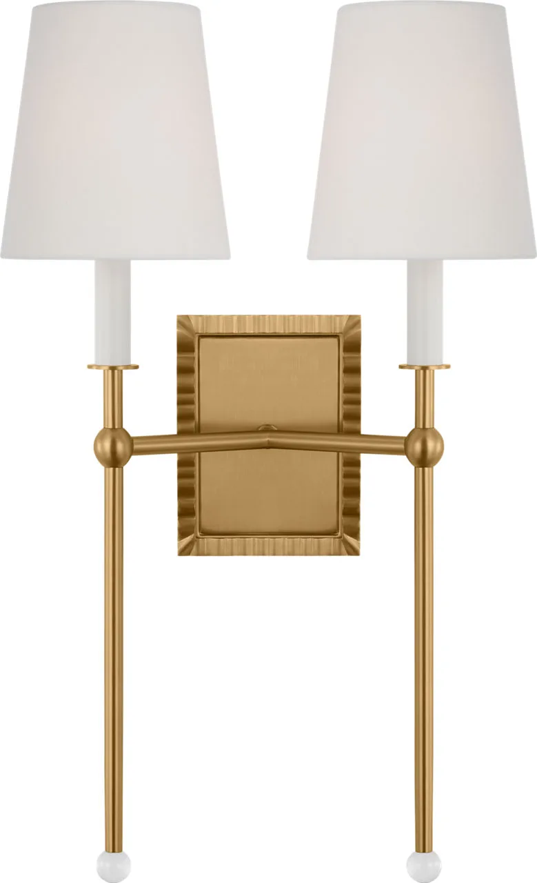 Baxley Two Light Wall Sconce in Burnished Brass