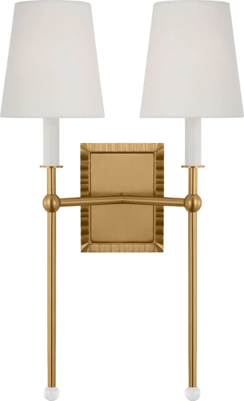 Baxley Two Light Wall Sconce in Burnished Brass - Image 1