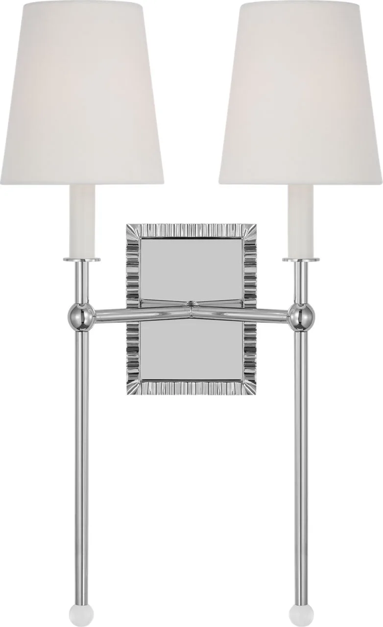 Baxley Two Light Wall Sconce in Polished Nickel