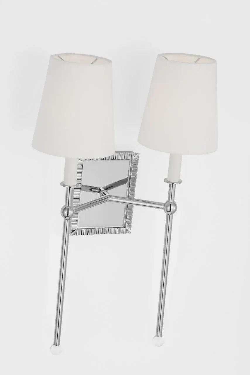 Baxley Two Light Wall Sconce in Polished Nickel - Image 5
