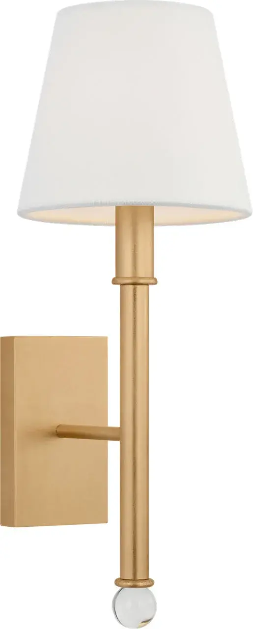 The Greard 16" Sconce by Alexa Hampton delivers timeless design with a natural linen shade that softens light beautifully. A clear decorative ball detail adds subtle glamour to its sleek silhouette, perfect for intimate spaces.