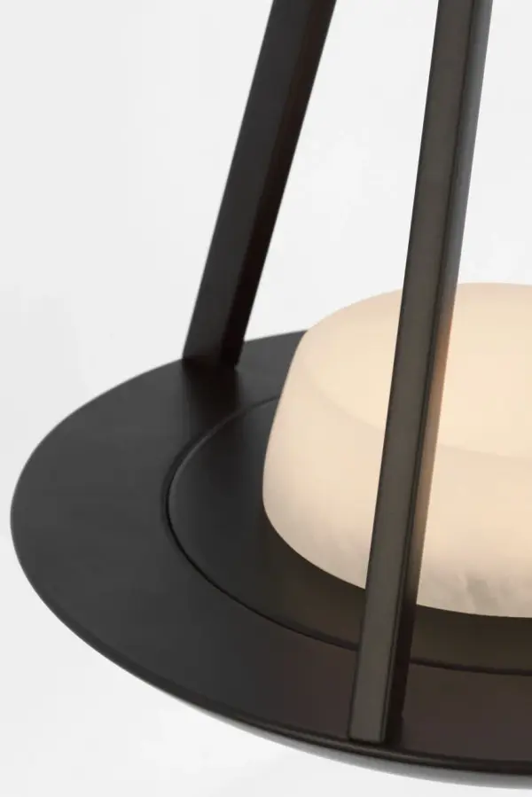 Divina 19" Floating Bowl Sconce in Modern Iron with Alabaster - Image 10