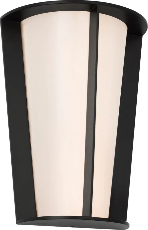 Phinn 12" Tapered Sconce in Modern Iron with White Glass - Image 2