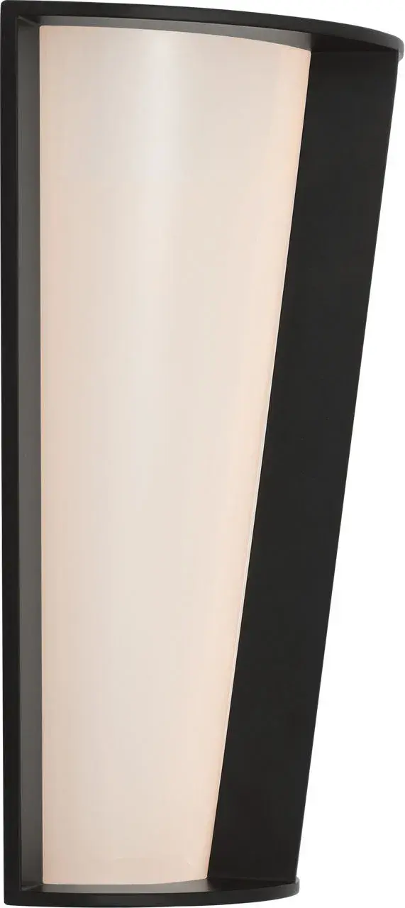 Phinn 12" Tapered Sconce in Modern Iron with White Glass - Image 3