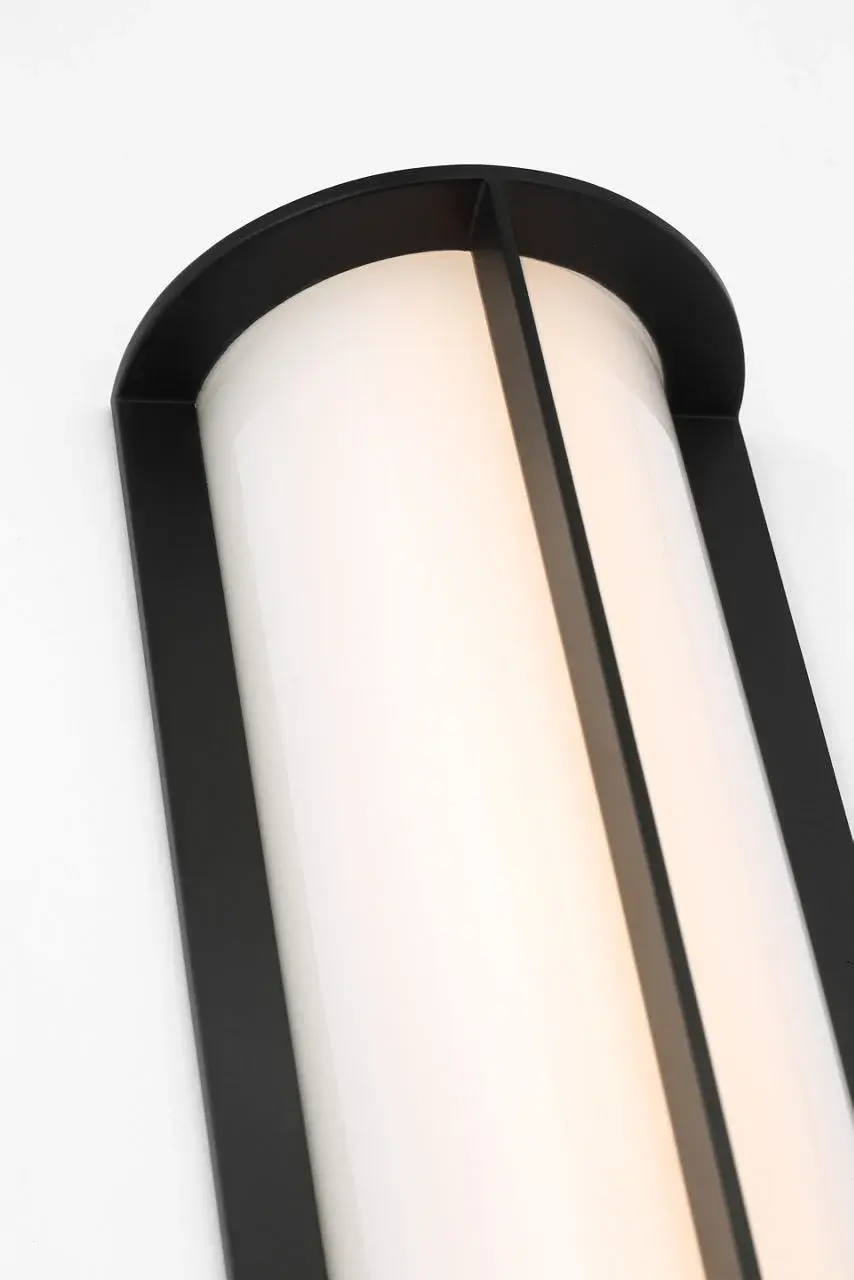 Phinn 18" Linear Bath Sconce in Modern Iron with White Glass - Image 4