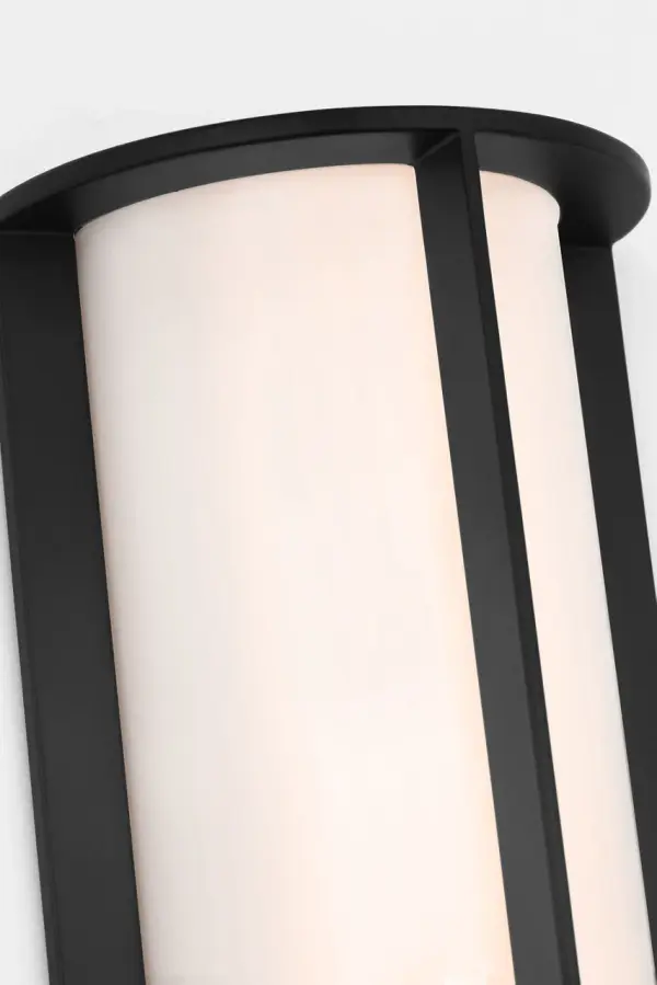Phinn 18" Linear Bath Sconce in Modern Iron with White Glass - Image 8