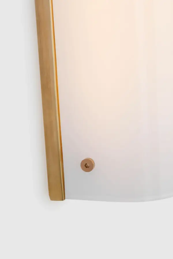 Penhold 30" Bath Light in Soft Brass with White Glass - Image 3