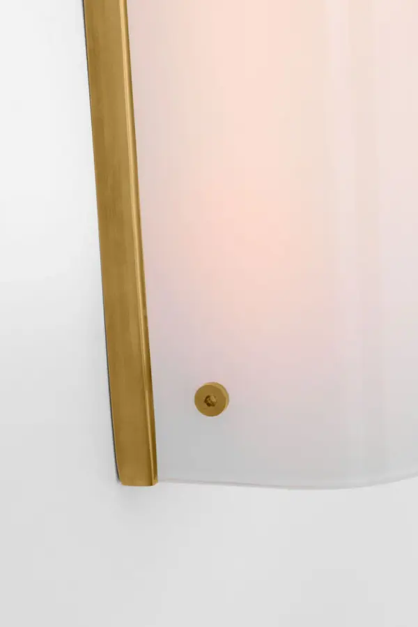 Penhold 30" Bath Light in Soft Brass with White Glass - Image 4