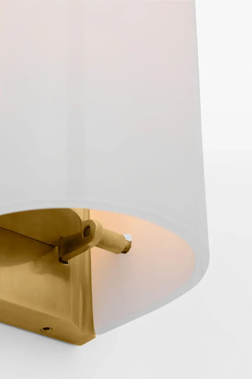 Penhold 30" Bath Light in Soft Brass with White Glass - Image 5