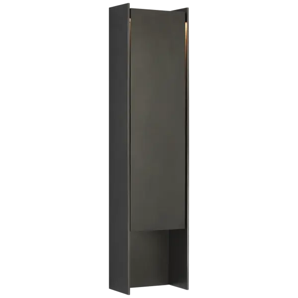 The Align 32" Shielded Wall Light makes a dramatic architectural statement with its substantial scale and blackened stainless finish. Perfect for modern exteriors requiring both style and durability. - alternate view