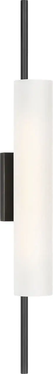 Windchime 25" Tubular Sconce in Bronze with Soft Etched Glass - Image 1