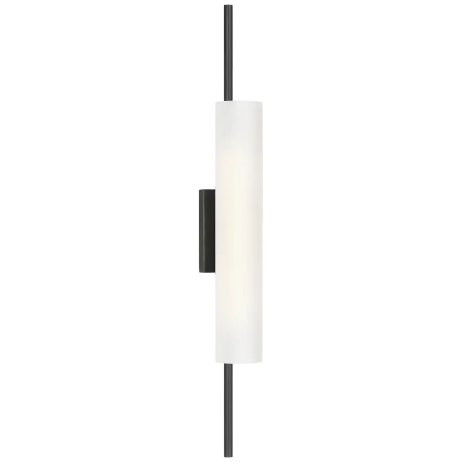 Windchime 25" Tubular Sconce in Bronze with Soft Etched Glass - Image 2